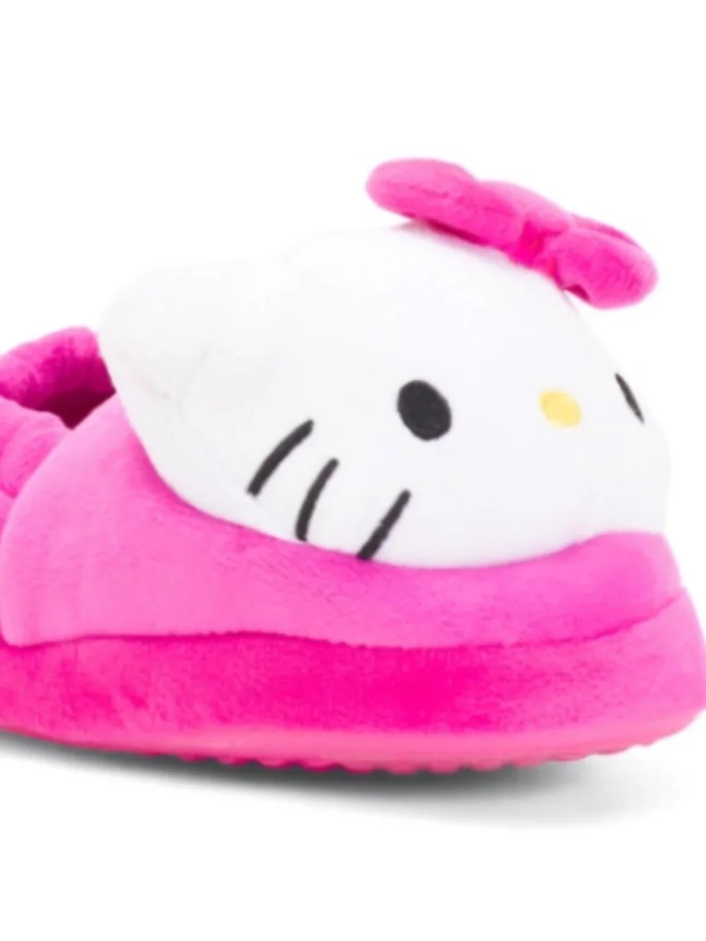 NWT Hello Kitty Pink Plush 3d Head Scrunch Slippers Size 11/12 Little Kid